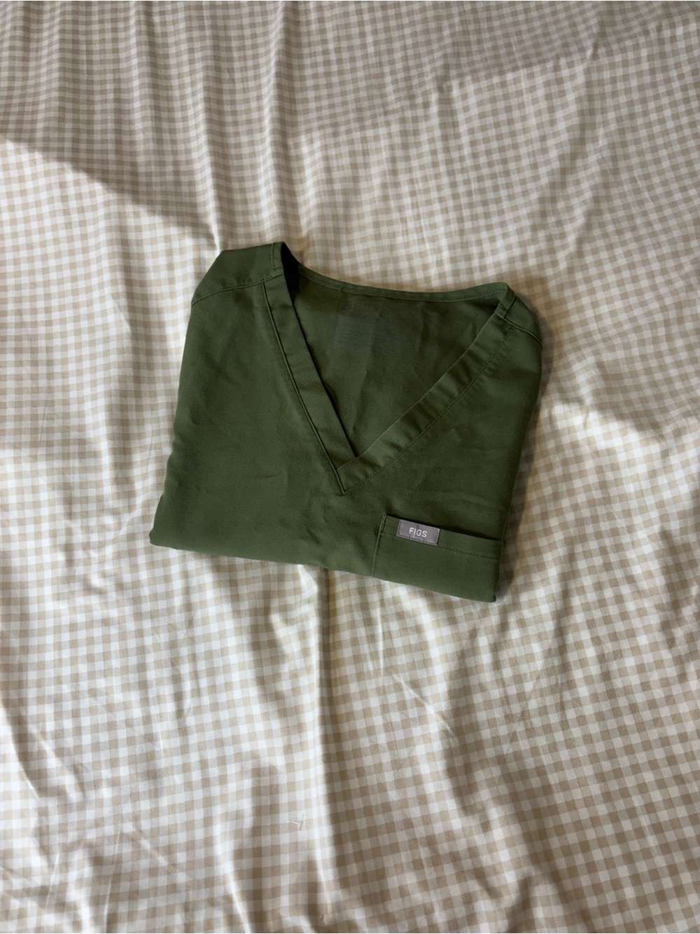 Figs Catarina Scrub Top in Dark Olive